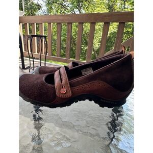 Merrell Mary Jane Plaza Bandeau Espresso‎ Suede Leather Comfort Shoes US 6